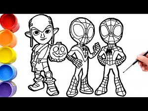 🔴🔴COLORING Marvel's Spidey and His Amazing Friends and villains | DISNEY JR