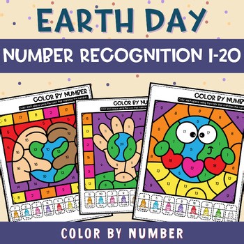 Earth Day Color by Number Number Recognition 1–20 | Kindergarten Math Activities