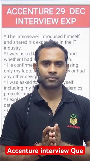Accenture Interview Questions- 29/12/2025. @OnlineStudy4u