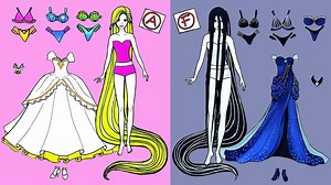 591K views · 10K reactions | Paper Dolls Dress Up - Wedding Rapunzel & Sadako Dresses Handmade Quiet Book - Barbie Story & Crafts | WOA Doll Crafts | Facebook