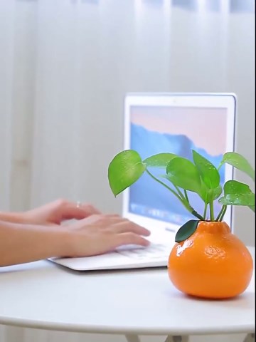 Orange Design Ceramic Vase,Suitable for Hydroponics Decorative Ceramic Vase for Living Room, Bookshelf, Office Home Decor