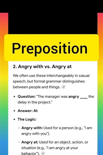 Preposition Angry with vs Angry at