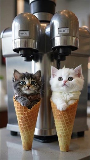 Cute Kittens Emerge From Ice Cream! 🍦🐱✨