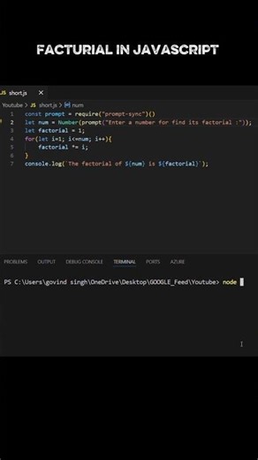 This JavaScript Trick Calculates Factorial 😱 #Coding #Shorts in 30 Seconds! 🤯