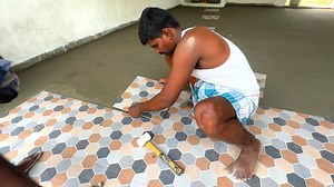 WoW Intelligent Work Parking Floor Tile Fitting Accurately | G.G.Construction