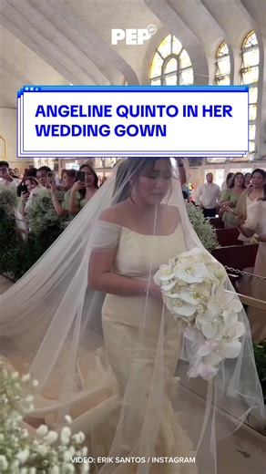 Radiant as ever, Angeline Quinto @Angeline Quinto graced the aisle alongside her groom, Nonrev Daquina, in their church wedding on Thursday, April 25, 2024, at Quiapo Church in Manila. Both adorned in the exquisite creations of Filipino fashion designer Neric Beltran. #PEPNews #NewsPH #EntertainmentNewsPH