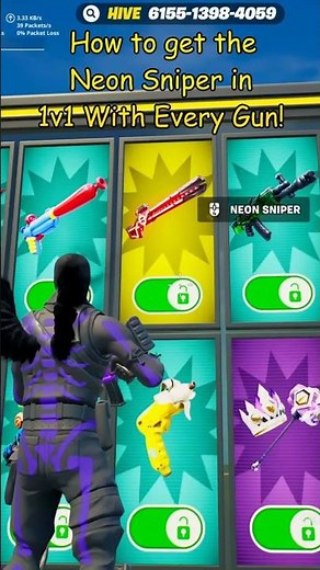 GODLY SECRET Neon Sniper 🎯 - How To Unlock In Fortnite 1v1 With Every Gun!