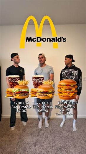 Franklin Correia on Instagram: "@menufit.app Lets save money and calories! #fyp #weightloss #foryou #weightlosstransformation #motivation #overweight #gym #diet. McDonalds McValue Meal 1: Daily Double Meal Deal (490 cal 22g) 4 McNuggets with ranch (110 cal) (170 cal 9g) Small Fry (230 cal 3g) and a coke (200 cal) (Total: 1200 cal 34g protein $7) 2: McDouble Meal Deal with no cheese (340 cal 20g $6) 4 McNuggets (170 cal 9g) spicy buffalo sauce instead of ranch (30 cal) Small Fry (230 cal 3g) and 