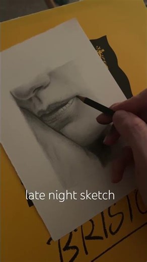 Realistic drawing of a woman’s face (lips and nose) with graphite pencils #realisticdrawing #drawing