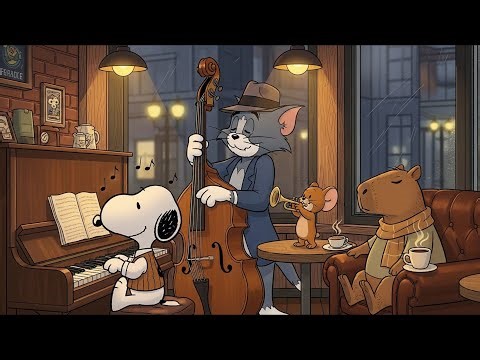 Cozy Jazz Lofi 🎶 Capybara, Tom & Jerry Chill Together | Relaxing Study & Work Music | SnoozyBeats