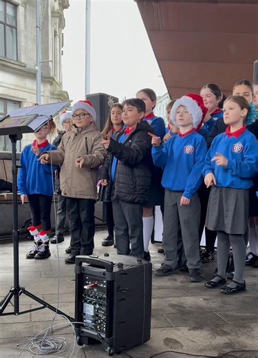 10K views · 187 reactions | Ballymena Primary School performed a song on Saturday using Makaton, a language programme that uses songs, symbols and speech to help people with learning or communication difficulties express themselves and understand others. What an inclusive performance, well done Ballymena PS. | Jingle All the Way - Ballymena | Facebook