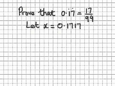 Recurring Decimals to Fractions (Proof)