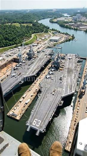 Old Legend vs New Power! USS Nimitz (1975) side-by-side with the new USS JFK.