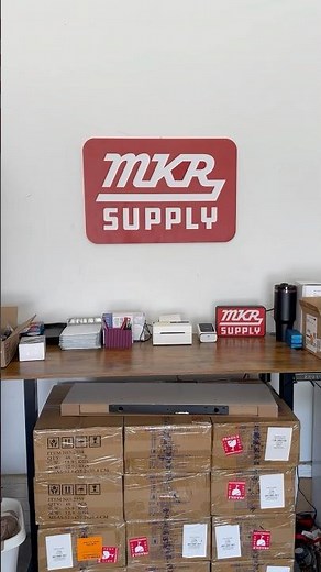 Making a foam board sign to fill out the blank wall by my packing station at MKR Supply