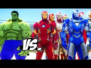 THE HULK VS IRON MAN ARMY - EPIC SUPERHEROES BATTLE