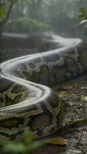 Jungle Rain Soundscape with Wild Python Presence #nature #rain #wildlife #python