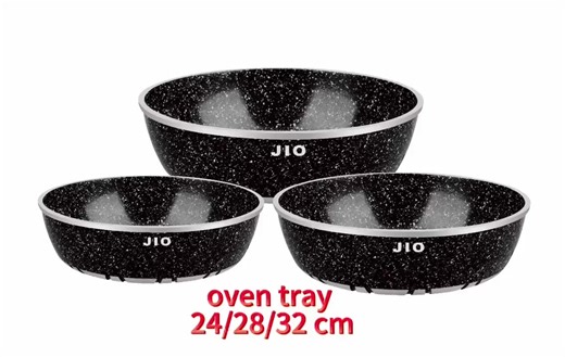 JIO Ready 24cm 28cm 32cm Oven Tray Set Non-Stick Metal Cookware for Kitchen Pot Cooking
