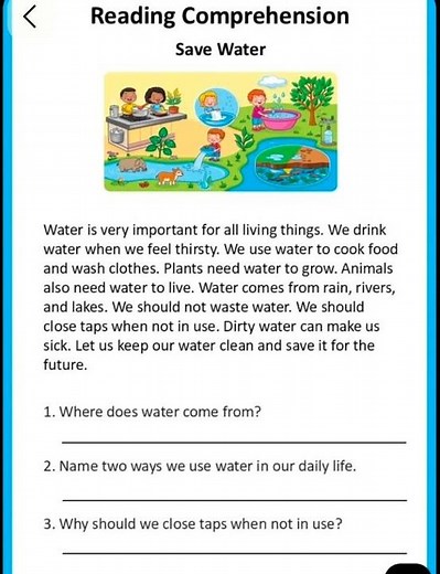 Comprehension Worksheet Practice | Reading Comprehension for Kids | English Learning Worksheet
