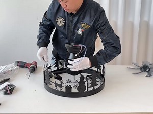 Farmhouse Rustic Ceiling Fan with Light, Black Caged Ceiling Fan with Deer and Snowman Design, Vintage Chandelier Ceiling Fan for Bedroom Living Room Kitchen