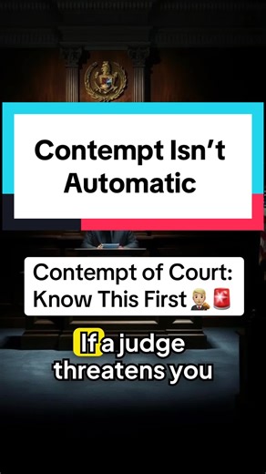 Contempt of court explained. Civil vs criminal contempt. What makes an order enforceable. What judges can and cannot do. Protect your rights before penalties stack up. Contempt of court explained Civil vs criminal contempt Court order violation Judge threatened jail Justice files #lawtiktok #justicesystem #courtfacts #knowyourrights #justicefiles