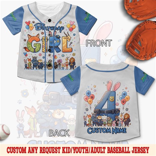 Custom Disney Zootopia Baseball Jersey/Zootopia Characters Baseball Shirt, Judy Hopps Nick Wilde Gary De'Snake Shirt, Disneyland Gift OIO107