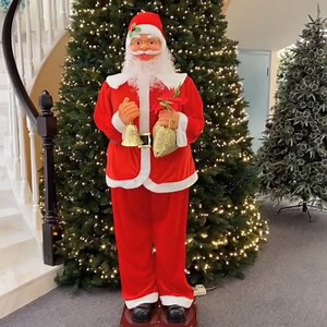 Singing Dancing Santa Claus, Life Size Electric Moving Santa Statue, Electric Animated Santa Claus, Musical Moving Figure Christmas Decoration, for Outdoor/Indoor Garden,6ft