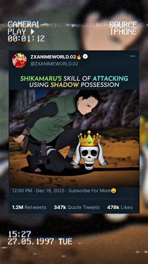 POWER OF SHIKAMARU'S SHADOW POSSESSION 🔥 #songlyrics