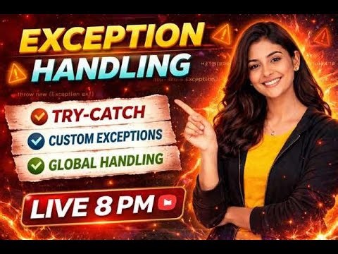 🔴 Exception Handling in Java 🔥 | Try Catch, Finally, Throw, Throws | Live (Day 1)