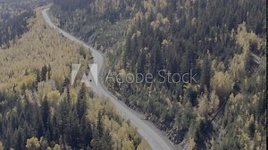 Road Through Autumn: Drone Capture of Cars on Highway 24 in Fall Splendor