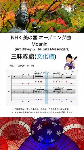 NHK 美の壺 オープニング曲 Moanin' by Art Blakey & The Jazz Messengers (文化譜)