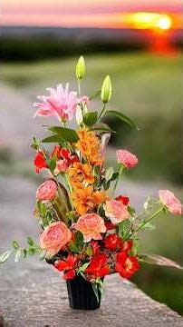 A vertical, concentrated flower arrangement!