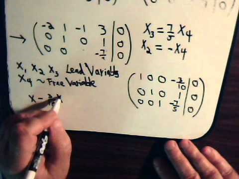 Linear Algebra Video #6: Reduced Echelon Form - Lead & Free Variables For Square Matrices