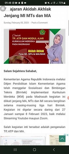 contoh TP, ATP, dan Modul Ajar Akidah Akhlak Fase MI, MTs dan MA #kurikulummerdeka #atp #modulajar