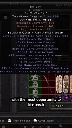 What is the BEST BASE for INSIGHT on the MERC? Diablo 2 Resurrected