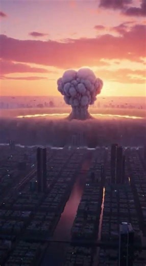 “Golden Shockwave: Futuristic City Hit by Massive Energy Drop in Cinematic 4K”