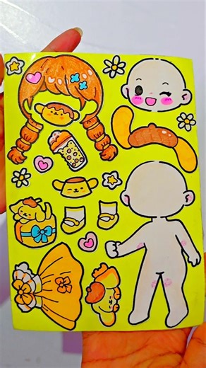 Pompompurin girl #handmade #stickersheet #sticker #paperdiy #diy #papercraft #sanrio