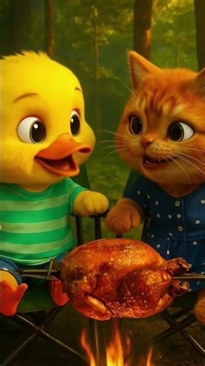 camping กลางป่า #cat #เป็ดน้อย #cartoon #cute #แมวส้ม #แมวน่ารัก #duck #funny #shorts #แมว #เป็ด