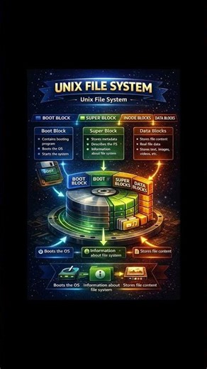 Unix file system #linux #windows #computer #knowledge #facts #tech #anime #ai #photography #skills