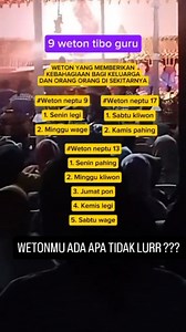 17K views · 1.1K reactions | 9 Weton Tibo Guru | Mas Say Laros | Facebook
