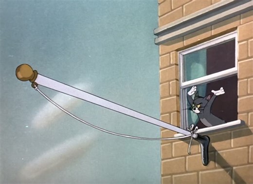 Tom and Jerry on Instagram: "In these clips, the rivalry between Tom and the black cat, Butch, reaches its peak as they both vie for the attention of the wealthy Toodles Galore. Here's what goes down: The Pranks Begin The Tail Trick: Tom attempts to kiss Toodles, but Butch, hiding nearby, uses Jerry (whom Tom has been treating like a toy) to trick Tom. He places a part of the table in Tom's path, causing him to kiss it instead of Toodles. Jerry's Involvement: Jerry, still wearing his yellow bow,