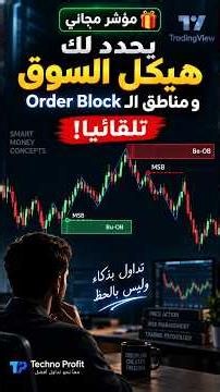 مؤشر مجاني يحدد MSB وOrder Block تلقائياً! 🔥 | TradingView #تداول