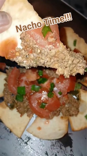 Homemade Flour Tortilla Nachos | Pecan “meat” | #VeganFood #nachos