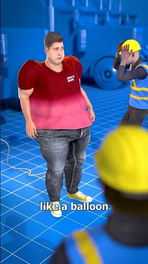 Michelin man swelling by accidentally inflation