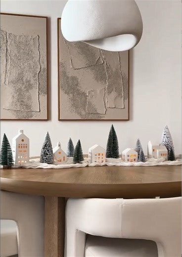 🌟 ​​5 Ceramic Houses Christmas Village Set with Remote LED Lights​​ Bring a winter fairytale town home! Remotely light up nine cedar trees and five ceramic houses, instantly transforming your dining table, fireplace, and bookshelf into a dreamy snowy village. Let the warmth shine this Christmas~🎄✨ | Fillcause