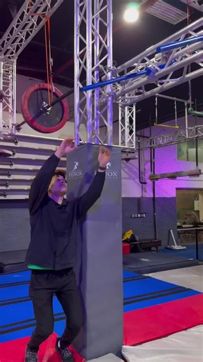 Grip, swing, conquer! 🥷💪 Coach Ramicis shows off his skills on the ninja obstacles, inspiring both beginners and pros to push their limits. Come to Ferox Ninja Park Challenge your skills and see how far you can go! #feroxninjapark #ninjawarrior #ninjapark #nycactivities #greenpoint