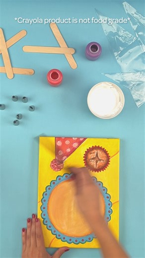 Bring your deliciously fun dessert-themed masterpieces to life with Crayola Project Paint and a dollop of shaving cream!🍦🎨 | Crayola