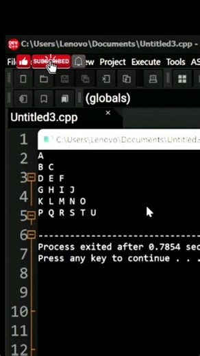 "C++ Letter Pyramid Pattern Using Loops ✨"