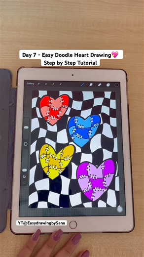 Day 7 - Easy Doodle Heart Drawing | Easy Drawing Tutorial Step by Step #shorts