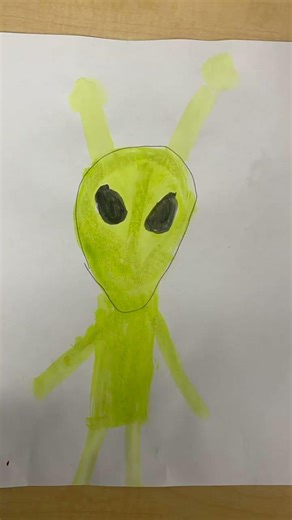 2nd grade alien art Lesson on astrobiology #shorts #strangerthings #teachers #science #art